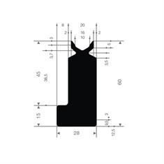 Gummi-Eckenschutz grau 100x25x12,5x5cm - Technikplaza